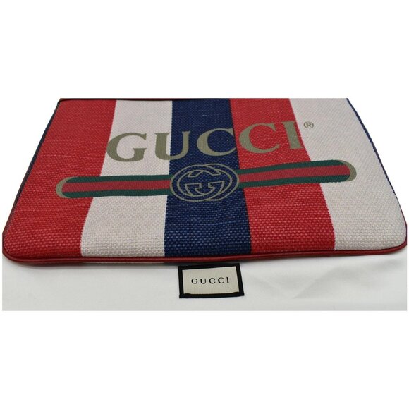 GUCCI  Linea Merida Web Stripe Canvas Zip Pouch Multicolor 524788 - Picture 8 of 11